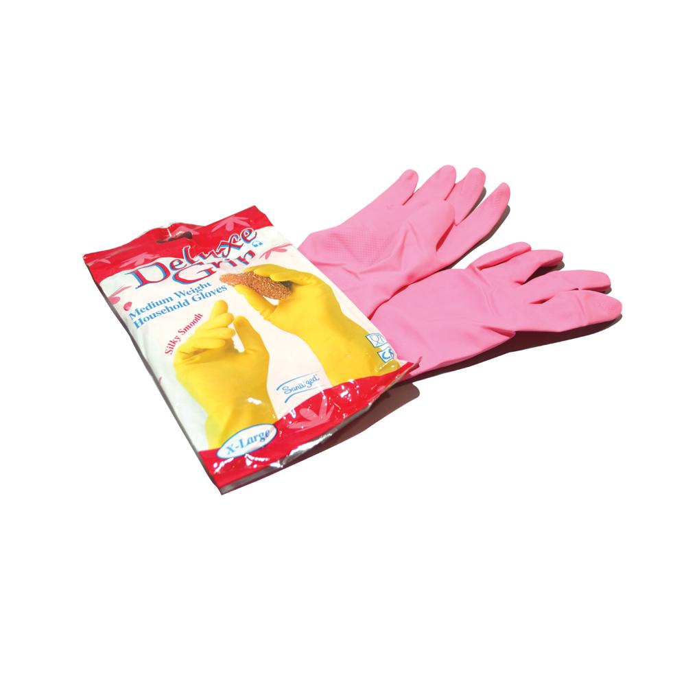 Buy RUBBER HAND GLOVES | MEDIUM | PINK from Kaddah Cleaning Equipment in UAE