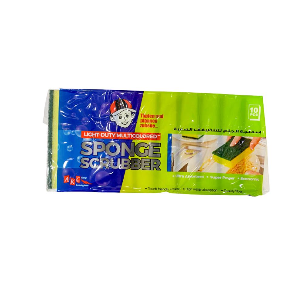 Buy SCRUBBER SPONGE | 15 X 9.5 CM | YELLOW/GREEN from Kaddah Cleaning Equipment in UAE