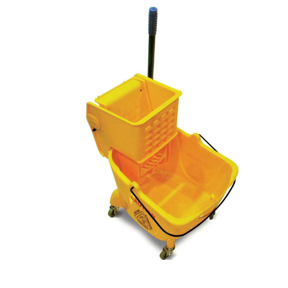 Buy SINGLE BUCKET MOP TROLLEY | 24LTR | YELLOW from Kaddah Cleaning Equipment in UAE