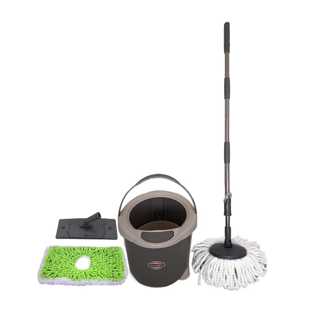 Buy SPIN MOP BUCKET 15 LITERS WITH FLAT MOP from Kaddah Cleaning Equipment in UAE