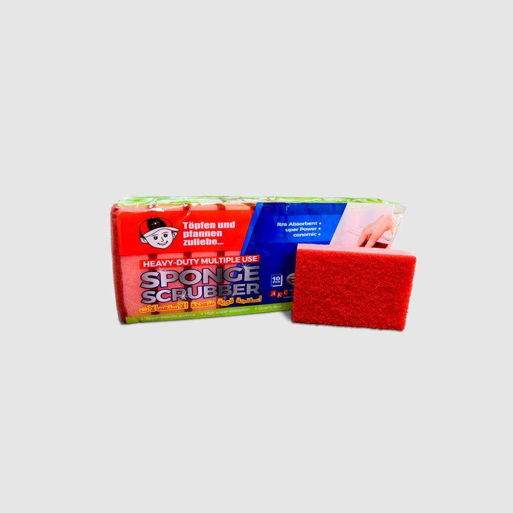 Buy SPONGE WITH SCOURER | RED from Kaddah Cleaning Equipment in UAE