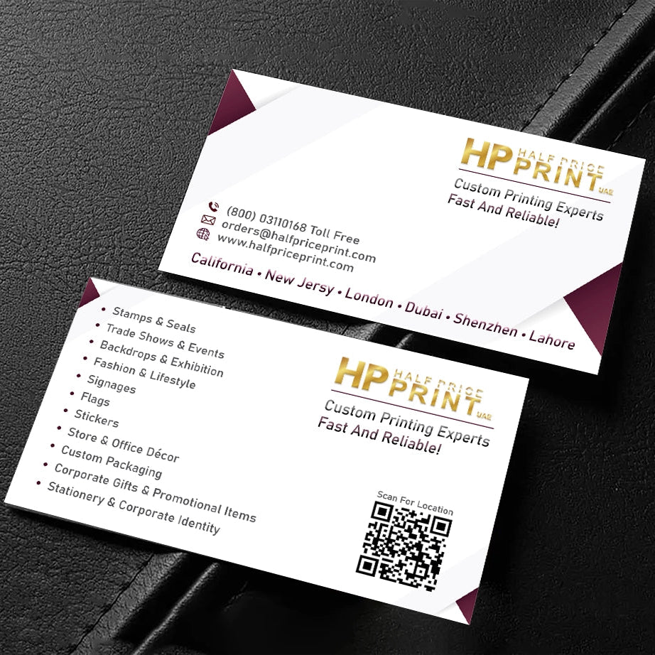 Spot UV & Gold Foiling Business Cards - Designing and Printing in UAE Marketplace