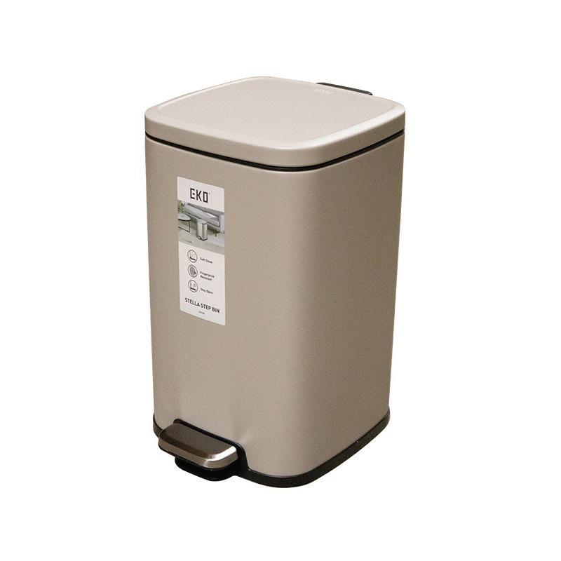 Buy STAINLESS STEEL COLOR COATED SLOW CLOSING BIN 6L BEIGE from Kaddah Cleaning Equipment in UAE