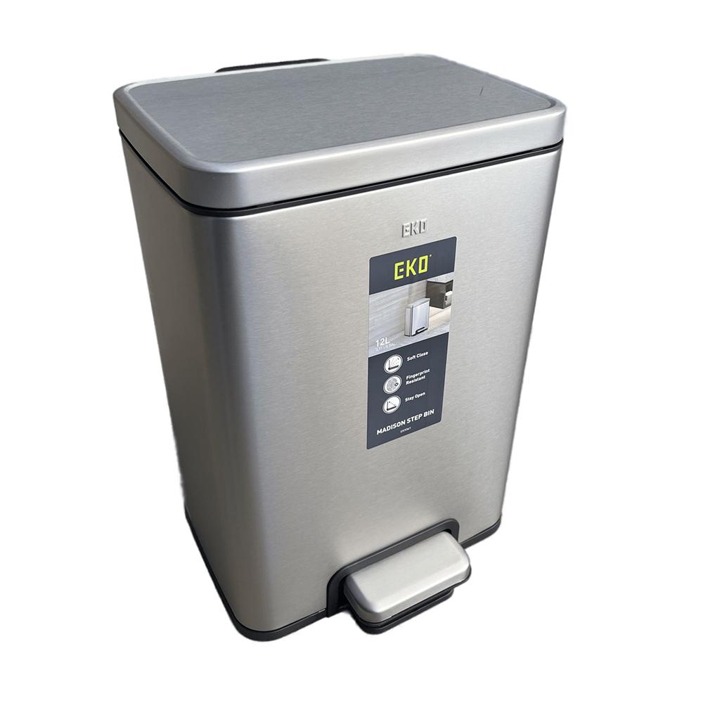 Buy STAINLESS STEEL PEDAL TRASH BIN, 12 LITERS, SILVER from Kaddah Cleaning Equipment in UAE