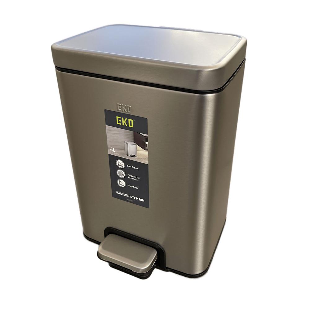 Buy STAINLESS STEEL PEDAL TRASH BIN, 6 LITERS, SILVER from Kaddah Cleaning Equipment in UAE