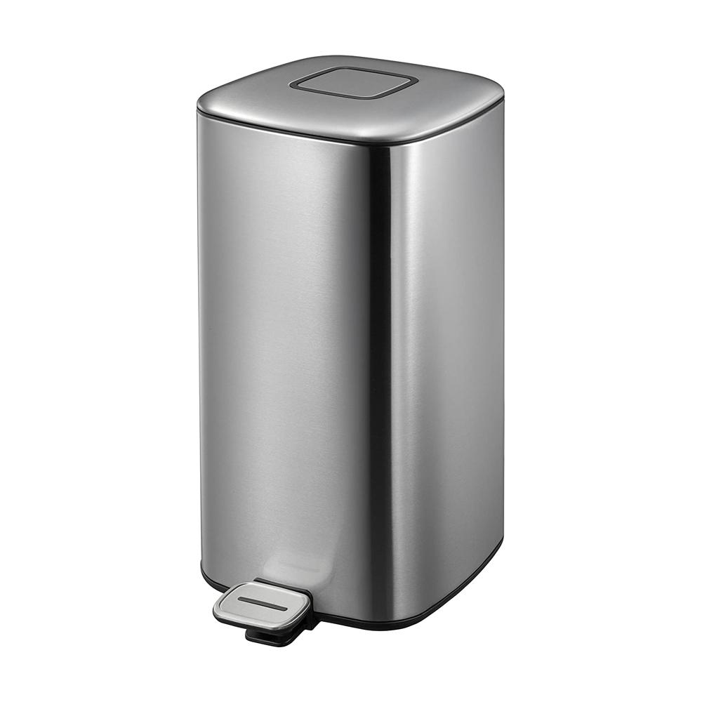 Buy STAINLESS STEEL SQUARE STEP & MATT FINISH SOFT CLOSED  BIN 32 LITERS from Kaddah Cleaning Equipment in UAE