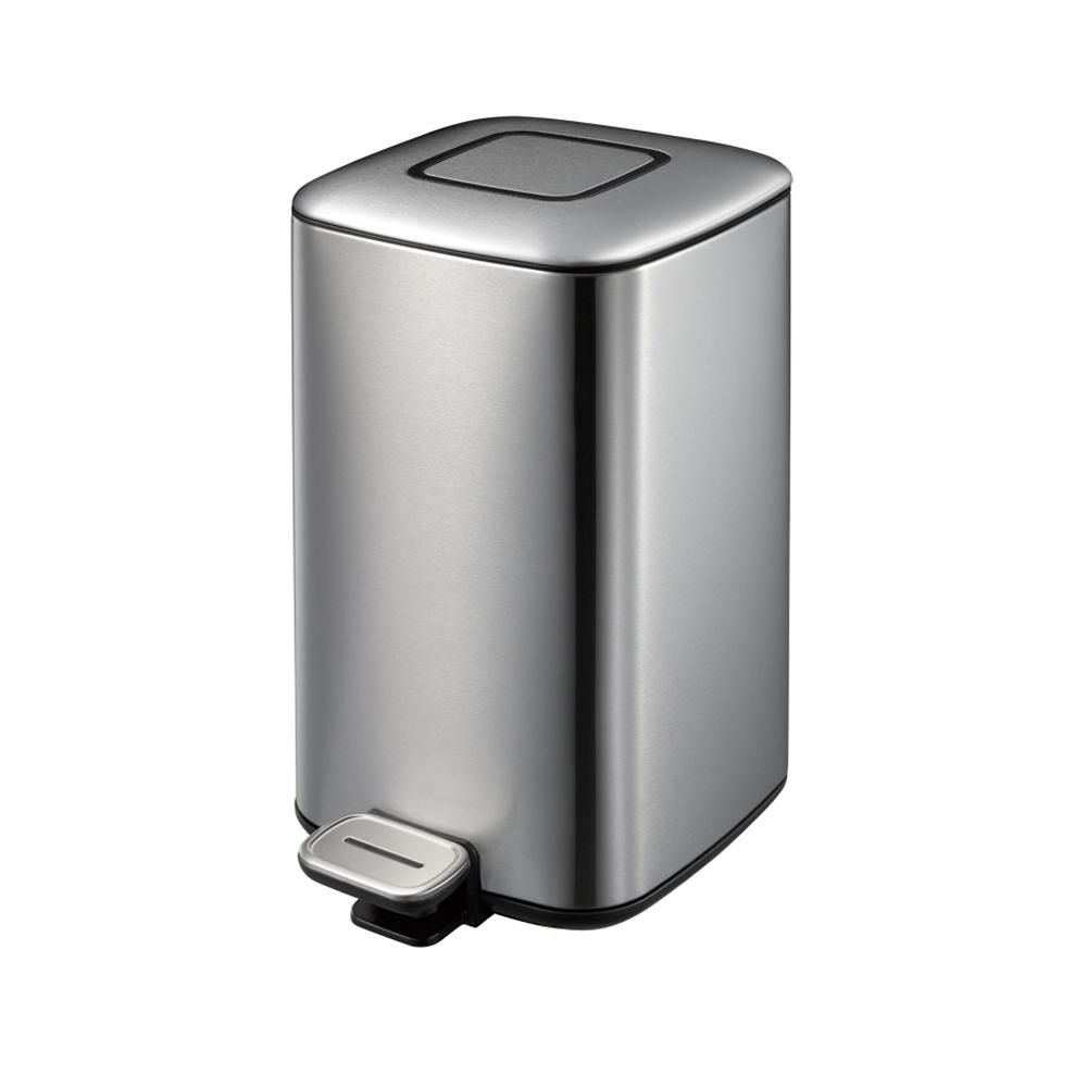 Buy STAINLESS STEEL TOP IN FINGERPRINT-RESISTANT WITH SOFT CLOSING PEDAL BIN 12 LITERS from Kaddah Cleaning Equipment in UAE