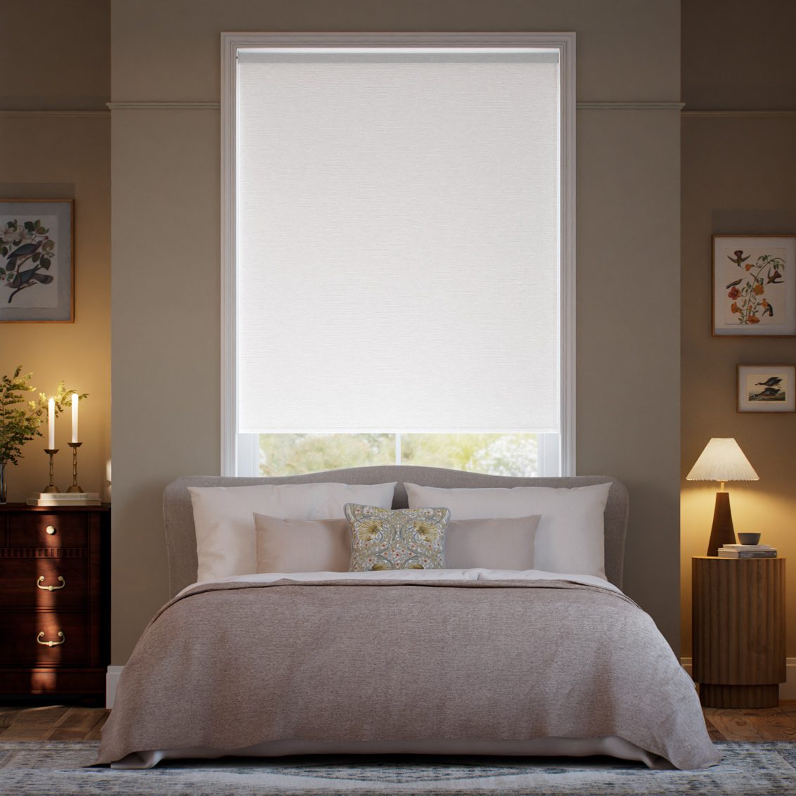 Tamlin Blackout Faux Suede Chalk Roller Blind - Interiors in UAE Marketplace