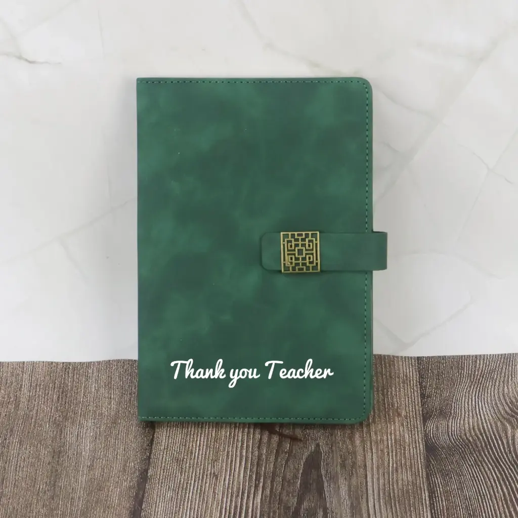 Buy TEACHER ELEGANT A5 LEATHER NOTEBOOK GREEN from Concept Plus Trading in UAE