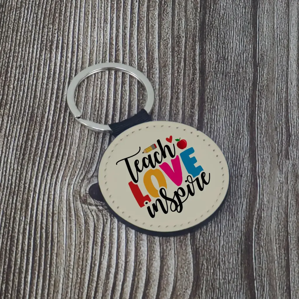 Buy TEACHER’S DAY PU LEATHER ROUND KEYCHAIN from Concept Plus Trading in UAE