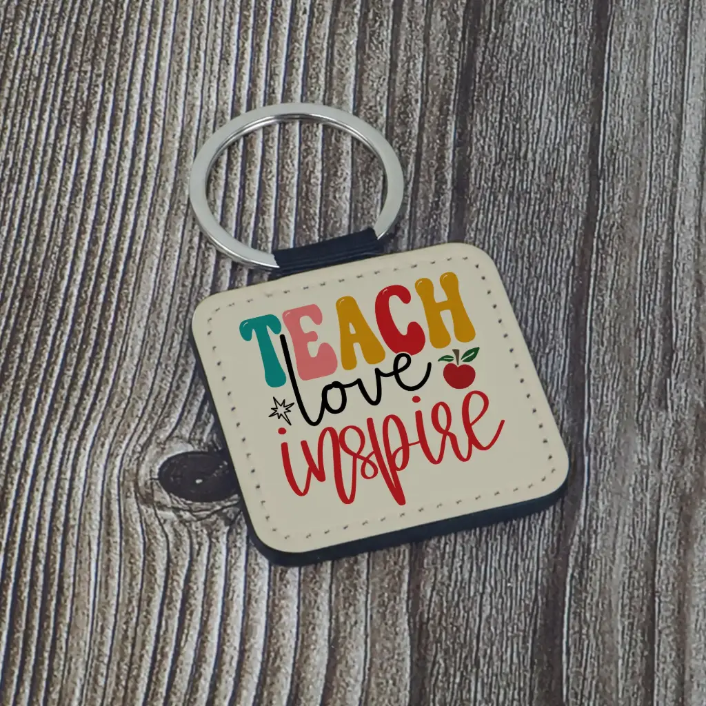Buy TEACHER’S DAY PU LEATHER SQUARE KEYCHAIN from Concept Plus Trading in UAE