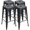 TJ HYX504 Metal Stackable Bar Chairs, Set of 4