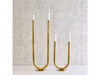 U shaped candle stick holder gold
