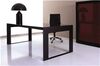 Executive Desk with Red Glass Top