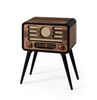  RADIO STYLE SIDE TABLE WITH STORAGE 