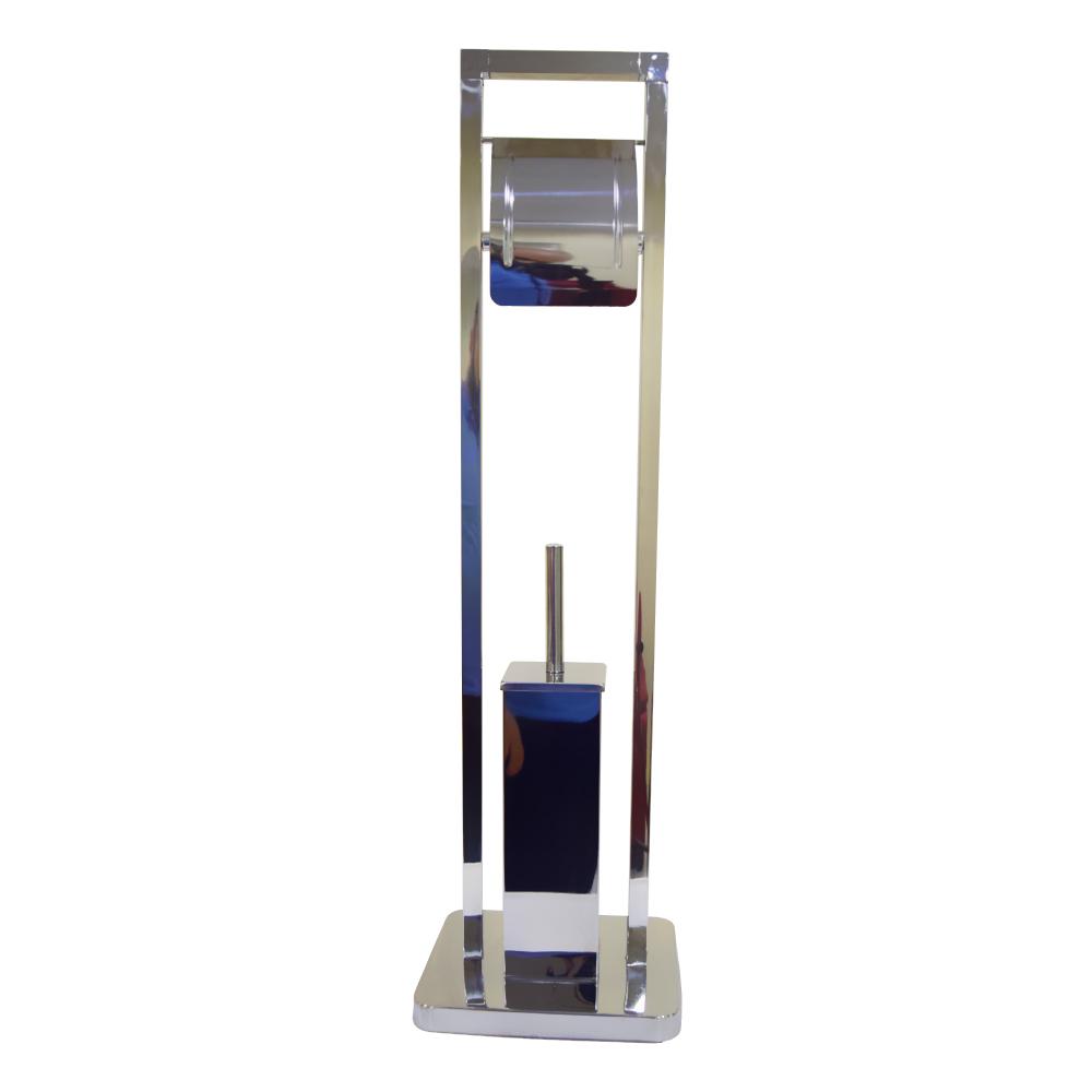 Buy TOILET BRUSH AND TISSUE PAPER STAND | STAINLESS STEEL from Kaddah Cleaning Equipment in UAE