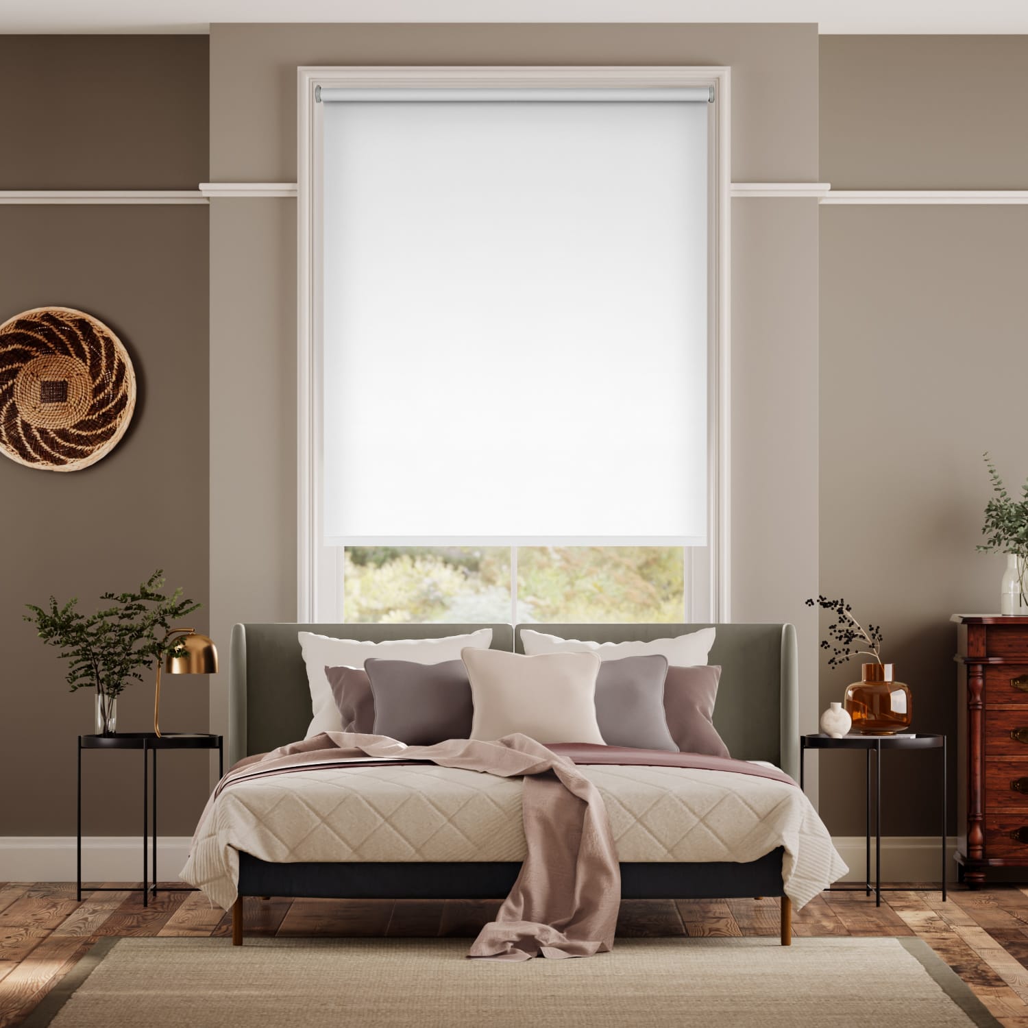 Toledo Blackout Crisp White Roller Blind - Interiors in UAE Marketplace