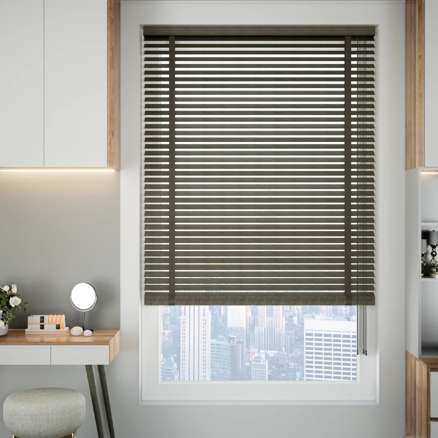 Vintage Wooden Venetian Blinds – Dark Brown - Interiors in UAE Marketplace
