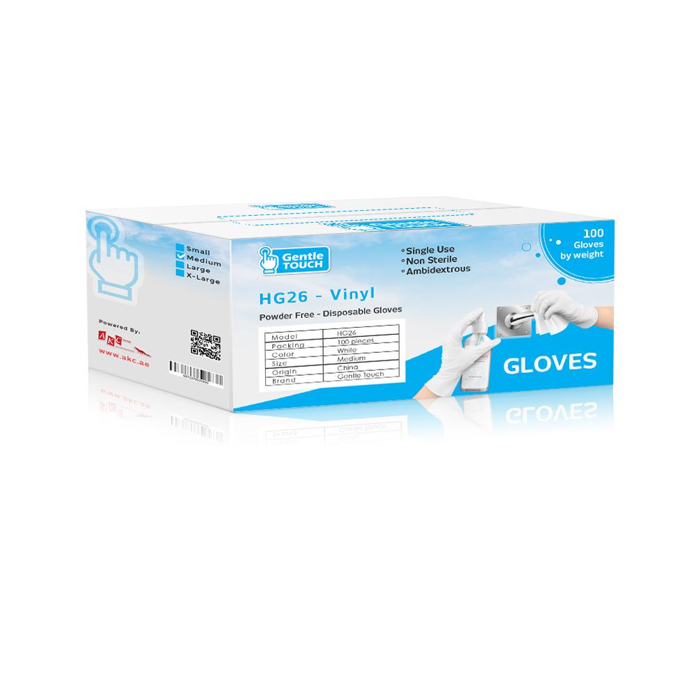 Buy VINYL DISPOSABLE HAND GLOVES | POWDER-FREE | MEDIUM | WHITE from Kaddah Cleaning Equipment in UAE