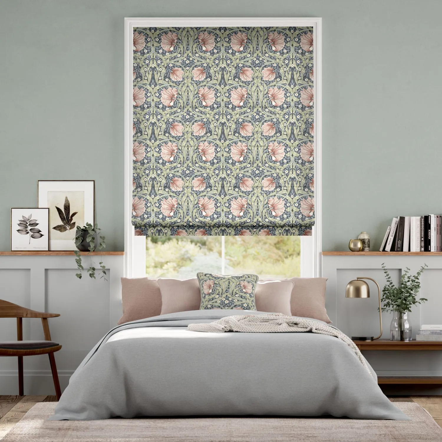 William Morris Pimpernel Blush Roman Blind - Interiors in UAE Marketplace