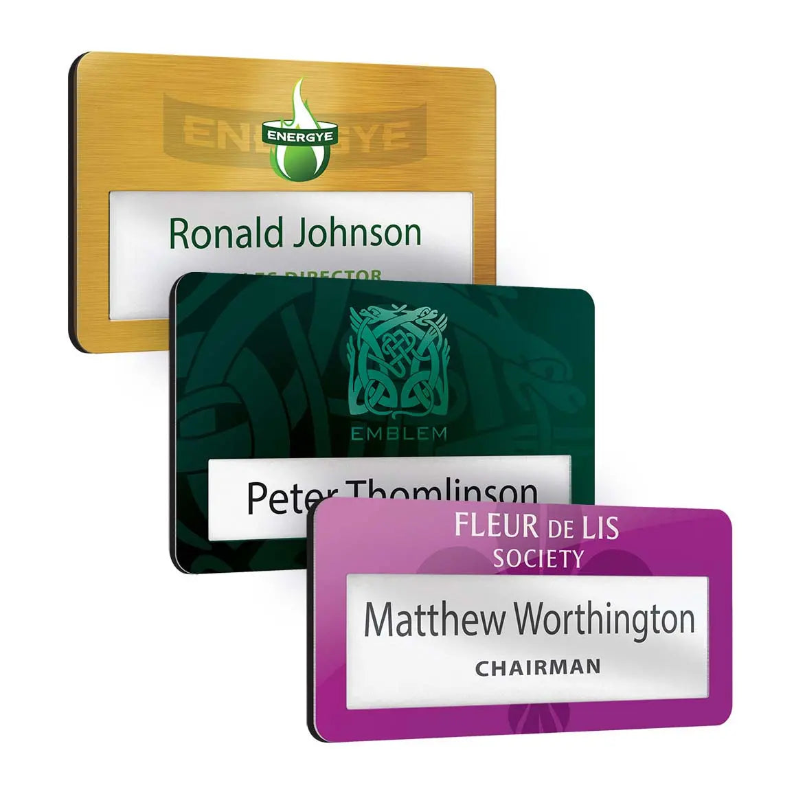Buy WINDOW NAME BADGES - METAL from Half Price Print in UAE